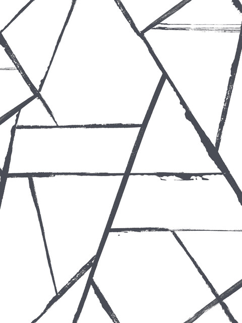 Carol Benson-Cobb Intersect Black Wallpaper Carol Benson-Cobb Signature Covers about 60.8 square feet Unpasted 36-in repeat, drop match 27-in by 27-ft long roll - My Fabric Connection -