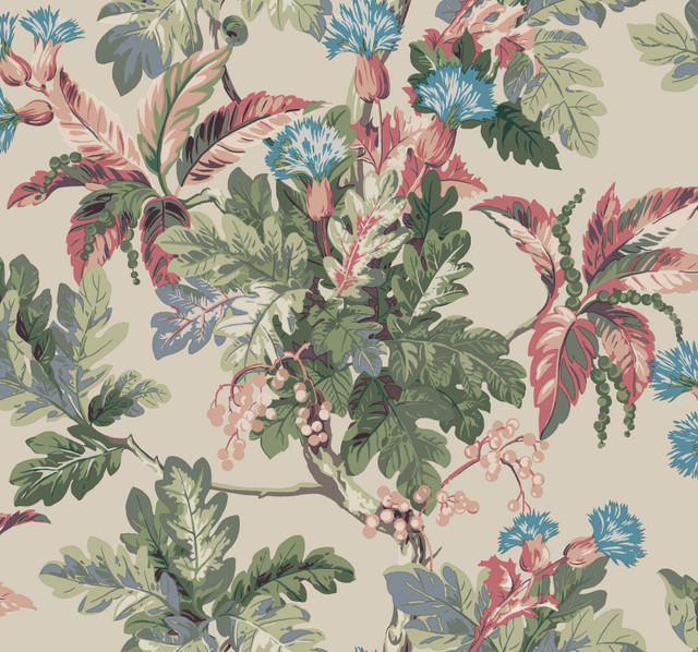 Ronald Redding Briarwood Taupe Wallpaper Classics Covers about 60.8 square feet Unpasted 25.25-in repeat, drop match 27-in by 27-ft long roll - My Fabric Connection - Ronald Redding Briarwood Taupe Wallpaper Classics Covers about 60.8 square feet Unpasted 25.25-in repeat, drop match 27-in by 27-ft long roll - My Fabric Connection -