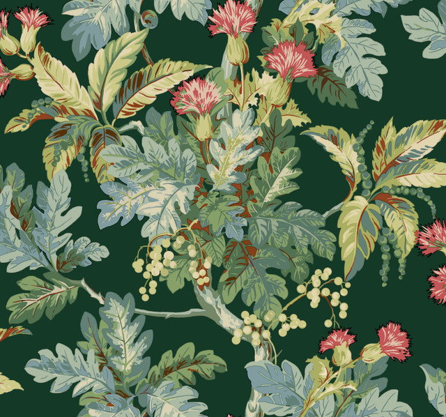 Ronald Redding Briarwood Green Wallpaper Classics Covers about 60.8 square feet Unpasted 25.25-in repeat, drop match 27-in by 27-ft long roll - My Fabric Connection - Ronald Redding Briarwood Green Wallpaper Classics Covers about 60.8 square feet Unpasted 25.25-in repeat, drop match 27-in by 27-ft long roll - My Fabric Connection -