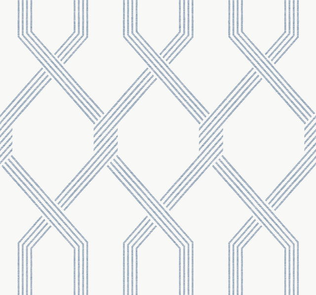 Ronald Redding Palisade Blue Wallpaper Classics Covers about 60.8 square feet Unpasted 25.25-in repeat, straight match 27-in by 27-ft long roll - My Fabric Connection -