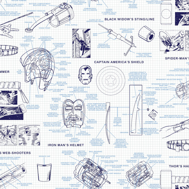 York Wallcoverings Marvels Heroes Schematics Blue Wallpaper Disney Kids Vol. 4 Covers about 56.4 square feet Unpasted 20.5-in repeat, drop match 20.5-in by 33-ft long roll - My Fabric Connection - York Wallcoverings Marvels Heroes Schematics Blue Wallpaper Disney Kids Vol. 4 Covers about 56.4 square feet Unpasted 20.5-in repeat, drop match 20.5-in by 33-ft long roll - My Fabric Connection -
