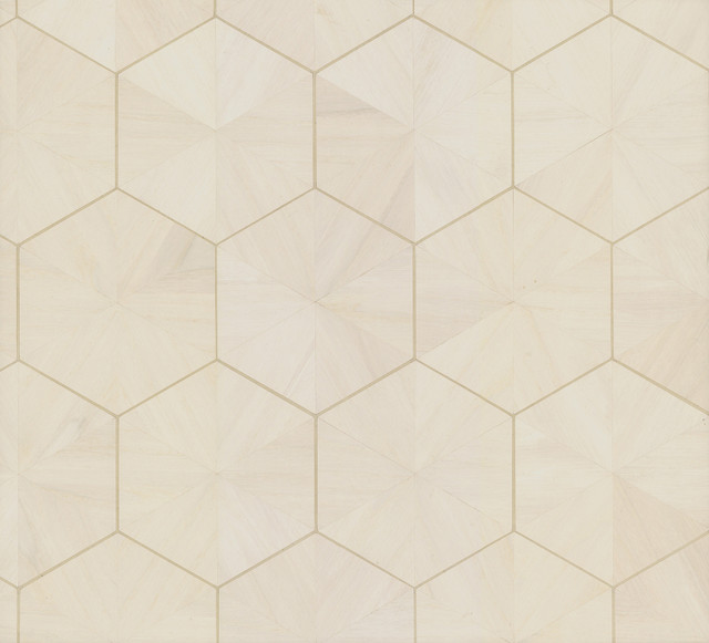 Ronald Redding Hexagram Wood Veneer Ivory Wallpaper Grasscloth & Natural Resource Covers about 72 square feet Unpasted 12-in repeat, straight match 36-in by 24-ft long roll - My Fabric Connection - Ronald Redding Hexagram Wood Veneer Ivory Wallpaper Grasscloth & Natural Resource Covers about 72 square feet Unpasted 12-in repeat, straight match 36-in by 24-ft long roll - My Fabric Connection -