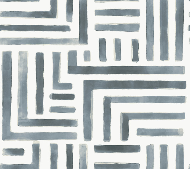 Lemieux et Cie Painterly Labyrinth Aqua Wallpaper Lemieux et Cie Signature Covers about 60.8 square feet Unpasted 24-in repeat, straight match 27-in by 27-ft long roll - My Fabric Connection - Lemieux et Cie Painterly Labyrinth Aqua Wallpaper Lemieux et Cie Signature Covers about 60.8 square feet Unpasted 24-in repeat, straight match 27-in by 27-ft long roll - My Fabric Connection -
