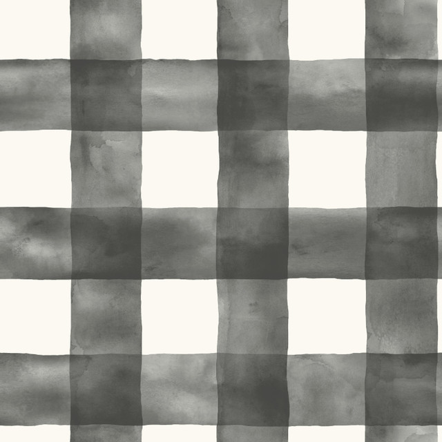 Magnolia Home Watercolor Check Black & White Wallpaper Magnolia Home Covers about 56.4 square feet Prepasted 20.5-in repeat, straight match 20.5-in by 33-ft long roll - My Fabric Connection - Magnolia Home Watercolor Check Black & White Wallpaper Magnolia Home Covers about 56.4 square feet Prepasted 20.5-in repeat, straight match 20.5-in by 33-ft long roll - My Fabric Connection -