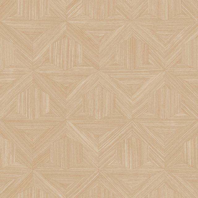 Magnolia Home Parquet Tan Wallpaper Magnolia Open Sheet Covers about 56.4 square feet Prepasted 20.5-in repeat, straight match 20.5-in by 33-ft long roll - My Fabric Connection -