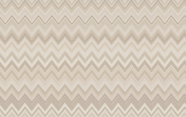 Missoni Happy Zigzag Neutral Wallpaper Missoni 4 Covers about 108.1 square feet Unpasted 23.6-in repeat, straight match 39.3-in by 33-ft long roll - My Fabric Connection -