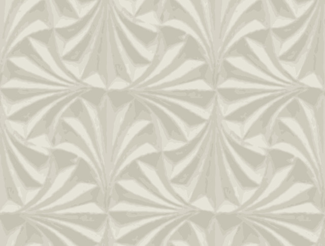 Candice Olson Sculpted Taupe Fans Wallpaper Natural Discovery Covers about 60.8 square feet Unpasted 20.5-in repeat, drop match 27-in by 27-ft long roll - My Fabric Connection -