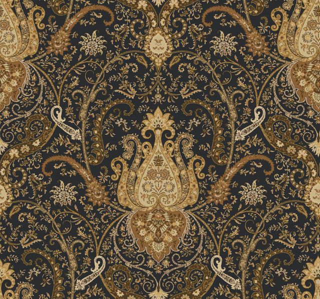 York Wallcoverings Byzance Brown Wallpaper New Neutrals Covers about 60.8 square feet Prepasted 25.25-in repeat, straight match 27-in by 27-ft long roll - My Fabric Connection - York Wallcoverings Byzance Brown Wallpaper New Neutrals Covers about 60.8 square feet Prepasted 25.25-in repeat, straight match 27-in by 27-ft long roll - My Fabric Connection -