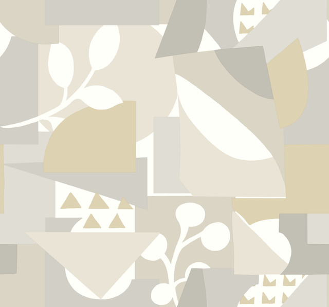 York Wallcoverings Cut Outs Neutral Wallpaper New Origins Covers about 60.8 square feet Unpasted 25.25-in repeat, straight match 27-in by 27-ft long roll - My Fabric Connection - York Wallcoverings Cut Outs Neutral Wallpaper New Origins Covers about 60.8 square feet Unpasted 25.25-in repeat, straight match 27-in by 27-ft long roll - My Fabric Connection -