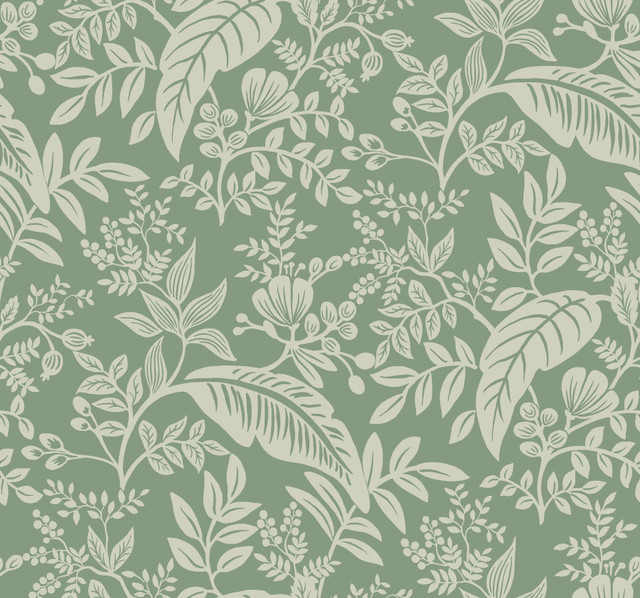 Rifle Paper Co. Canopy Sage Wallpaper Rifle Paper Co. Covers about 60.8 square feet Unpasted 25.25-in repeat, straight match 27-in by 27-ft long roll - My Fabric Connection - Rifle Paper Co. Canopy Sage Wallpaper Rifle Paper Co. Covers about 60.8 square feet Unpasted 25.25-in repeat, straight match 27-in by 27-ft long roll - My Fabric Connection -