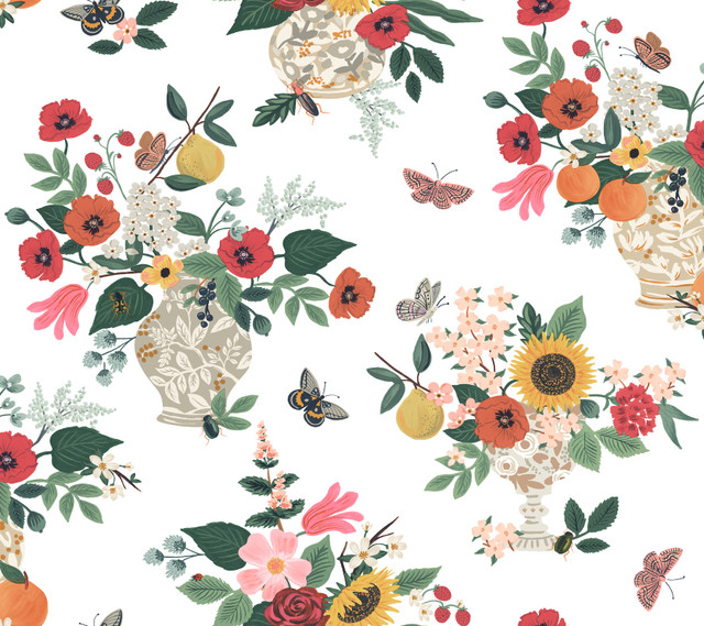Rifle Paper Co. Flower Studies Rose Wallpaper Rifle Paper Co. 3rd Edition Covers about 60.8 square feet Unpasted 24-in repeat, drop match 27-in by 27-ft long roll - My Fabric Connection - Rifle Paper Co. Flower Studies Rose Wallpaper Rifle Paper Co. 3rd Edition Covers about 60.8 square feet Unpasted 24-in repeat, drop match 27-in by 27-ft long roll - My Fabric Connection -