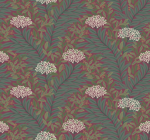 Rifle Paper Co. Highgrove Burgundy Wallpaper Rifle Paper Co. 3rd Edition Covers about 60.8 square feet Unpasted 12.625-in repeat, straight match 27-in by 27-ft long roll - My Fabric Connection - Rifle Paper Co. Highgrove Burgundy Wallpaper Rifle Paper Co. 3rd Edition Covers about 60.8 square feet Unpasted 12.625-in repeat, straight match 27-in by 27-ft long roll - My Fabric Connection -