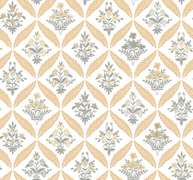 Rifle Paper Co. Estee Garden Gold Wallpaper Rifle Paper Co. 3rd Edition Covers about 60.8 square feet Unpasted 25.25-in repeat, straight match 27-in by 27-ft long roll - My Fabric Connection - Rifle Paper Co. Estee Garden Gold Wallpaper Rifle Paper Co. 3rd Edition Covers about 60.8 square feet Unpasted 25.25-in repeat, straight match 27-in by 27-ft long roll - My Fabric Connection -