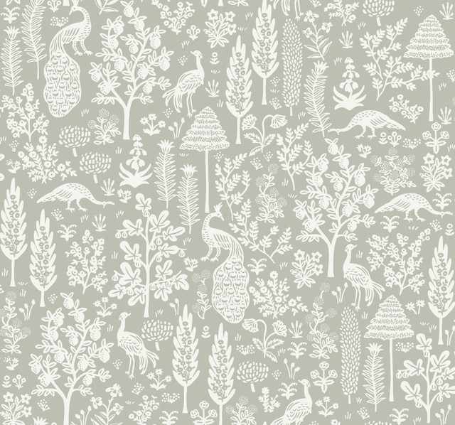 Rifle Paper Co. Menagerie Toile Black Wallpaper Rifle Paper Co. Second Edition Covers about 60.8 square feet Unpasted 25.25-in repeat, drop match 27-in by 27-ft long roll - My Fabric Connection -