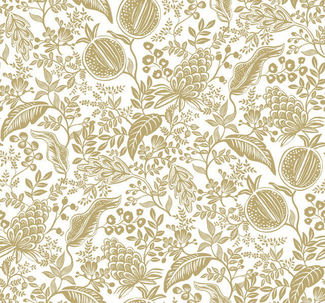 Rifle Paper Co. Pomegranate White Wallpaper Rifle Paper Co. Second Edition Covers about 60.8 square feet Unpasted 25.25-in repeat, straight match 27-in by 27-ft long roll - My Fabric Connection - Rifle Paper Co. Pomegranate White Wallpaper Rifle Paper Co. Second Edition Covers about 60.8 square feet Unpasted 25.25-in repeat, straight match 27-in by 27-ft long roll - My Fabric Connection -