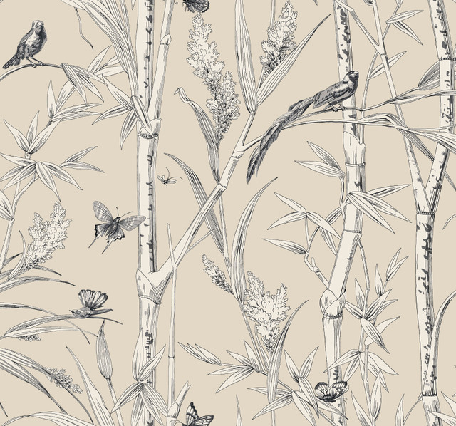 York Wallcoverings Bambou Toile Beige Wallpaper Toile Resource Library Covers about 60.8 square feet Unpasted 25.25-in repeat, drop match 27-in by 27-ft long roll - My Fabric Connection - York Wallcoverings Bambou Toile Beige Wallpaper Toile Resource Library Covers about 60.8 square feet Unpasted 25.25-in repeat, drop match 27-in by 27-ft long roll - My Fabric Connection -