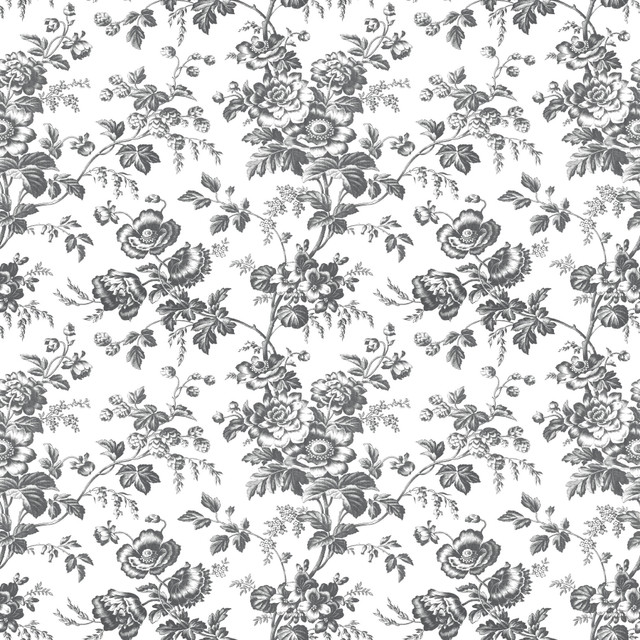 York Wallcoverings Anemone Toile Black Wallpaper Toile Resource Library Covers about 56.4 square feet Prepasted 20.5-in repeat, straight match 20.5-in by 33-ft long roll - My Fabric Connection - York Wallcoverings Anemone Toile Black Wallpaper Toile Resource Library Covers about 56.4 square feet Prepasted 20.5-in repeat, straight match 20.5-in by 33-ft long roll - My Fabric Connection -