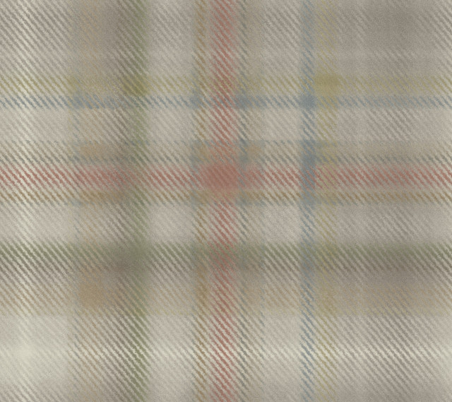 Ronald Redding Sterling Plaid Neutral Wallpaper Traveler Covers about 60.8 square feet Unpasted 24-in repeat, straight match 27-in by 27-ft long roll - My Fabric Connection - Ronald Redding Sterling Plaid Neutral Wallpaper Traveler Covers about 60.8 square feet Unpasted 24-in repeat, straight match 27-in by 27-ft long roll - My Fabric Connection -