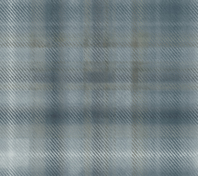 Ronald Redding Sterling Plaid Blue Wallpaper Traveler Covers about 60.8 square feet Unpasted 24-in repeat, straight match 27-in by 27-ft long roll - My Fabric Connection - Ronald Redding Sterling Plaid Blue Wallpaper Traveler Covers about 60.8 square feet Unpasted 24-in repeat, straight match 27-in by 27-ft long roll - My Fabric Connection -