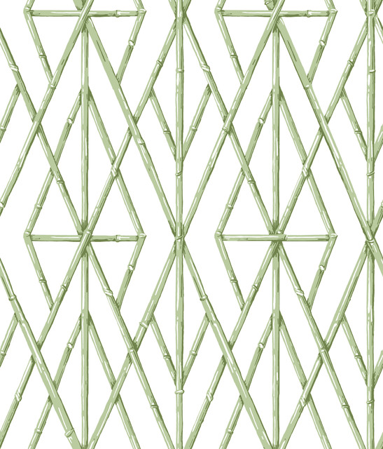 York Wallcoverings Riviera Bamboo Trellis Green Wallpaper Water's Edge Resource Library Covers about 56.4 square feet Prepasted 24-in repeat, straight match 20.5-in by 33-ft long roll - My Fabric Connection - York Wallcoverings Riviera Bamboo Trellis Green Wallpaper Water's Edge Resource Library Covers about 56.4 square feet Prepasted 24-in repeat, straight match 20.5-in by 33-ft long roll - My Fabric Connection -