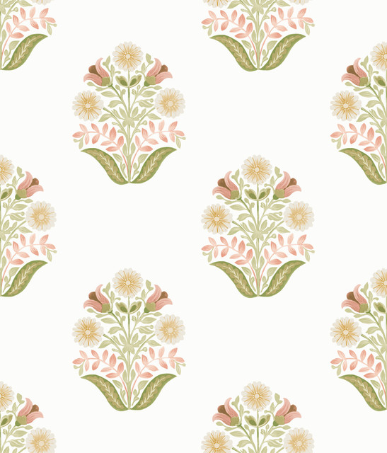 York Wallcoverings Sophie Pink Floral Medallion Peel & Stick Wallpaper Mirth Studios Covers about 34.2 square feet Peel & Stick 24-in repeat, drop match 20.5-in by 20-ft long roll - My Fabric Connection - York Wallcoverings Sophie Pink Floral Medallion Peel & Stick Wallpaper Mirth Studios Covers about 34.2 square feet Peel & Stick 24-in repeat, drop match 20.5-in by 20-ft long roll - My Fabric Connection -