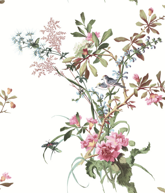 York Wallcoverings Wild Flowers Rose Peel & Stick Wallpaper Vintage Florals Covers about 34.2 square feet Peel & Stick 24-in repeat, drop match 20.5-in by 20-ft long roll - My Fabric Connection - York Wallcoverings Wild Flowers Rose Peel & Stick Wallpaper Vintage Florals Covers about 34.2 square feet Peel & Stick 24-in repeat, drop match 20.5-in by 20-ft long roll - My Fabric Connection -