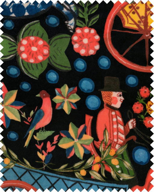 FASNACHT ANTHRACITE Velvet (FB00097) by Mind The Gap Designer Fabric | FB00097 | TYROL APRES-SKI HOME COLLECTION | Black, Blue, Green, Red | Fabric Carolina | https://www.fabriccarolina.com/