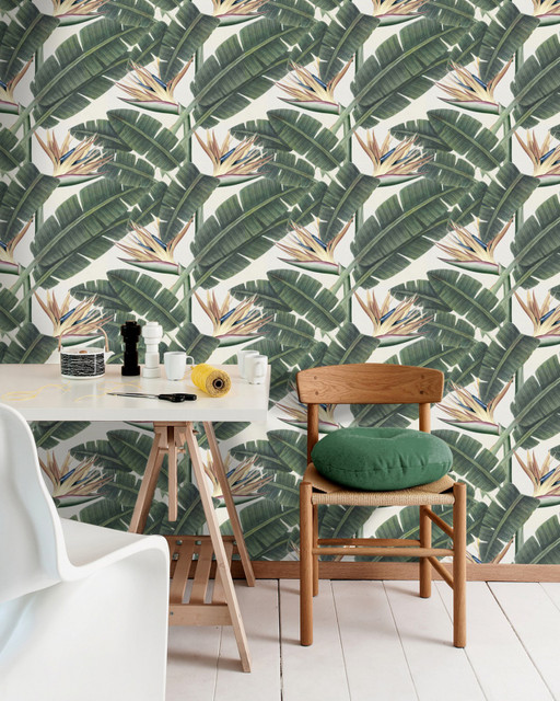 TROPICAL BLOOM Premium Wallpaper (WP20096) by Mind The Gap Designer Wallpaper | WP20096 | WALLPAPER DESIGNER COLLECTION | 3 rolls x 20.5 x 118.1 in | 0.52m / 20.5in | 3m / 118in | 4.65mp | 52cm / 20.5in | Green, Orange | Non-woven | Paste the wall | 3-rolls in a box | Fabric Carolina | https://www.fabriccarolina.com/