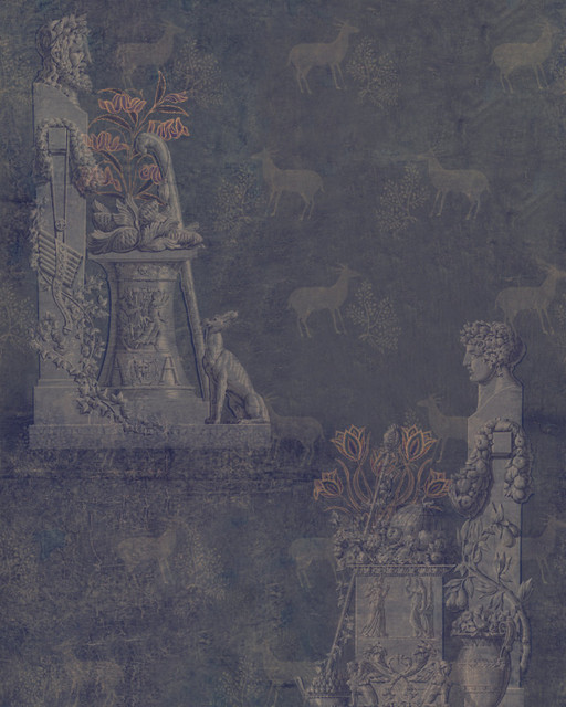 SCULPTURAL Wallpaper (WP20474) by Mind The Gap Designer Wallpaper | WP20474 | THE WALLPAPER COMPENDIUM 1 | 3 rolls x 20.5 x 118.1 in | 0.52m / 20.5in | 3m / 118in | 4.65mp | 70cm / 27.6in | Anthracite, Blue, Taupe | Non-woven | Paste the wall | 3-rolls in a box | Fabric Carolina | https://www.fabriccarolina.com/