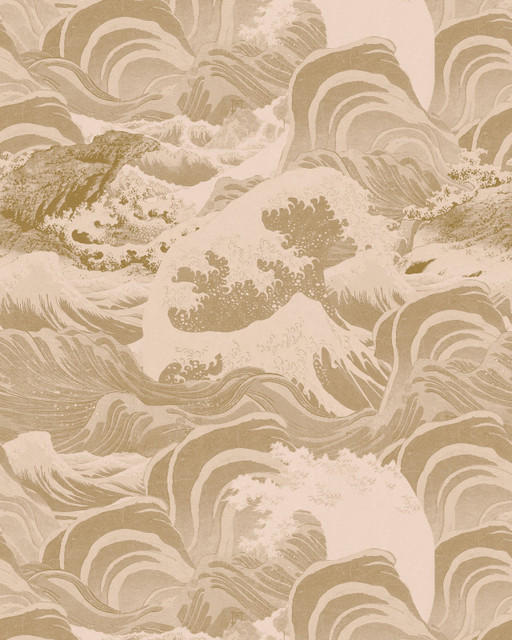 SEA WAVES Taupe Wallpaper (WP30062) by Mind The Gap Designer Wallpaper | WP30062 | SUNDANCE VILLA | 1 roll x 20.5 x 393.7 in | 0.52m / 20.5in | 10m / 393.7in | 5.20mp | 52cm / 20.5in | Taupe | Satin Matte | Paste the wall | 1-roll in a box | Fabric Carolina | https://www.fabriccarolina.com/
