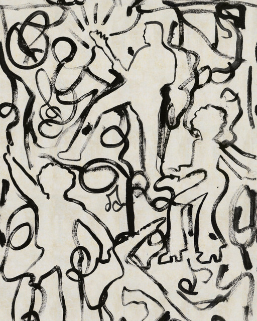 ON THE STAGE Monochrome Wallpaper (WP30092) by Mind The Gap Designer Wallpaper | WP30092 | WOODSTOCK '69 LIFESTYLE COLLECTION | 1 roll x 20.5 x 393.7 in | 0.52m / 20.5in | 10m / 393.7in | 5.20mp | 70cm / 27.5in | Black, Taupe | Satin Matte | Paste the wall | 1-roll in a box | Fabric Carolina | https://www.fabriccarolina.com/