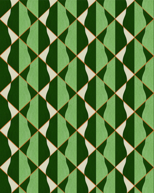 ONDE Verde Wallpaper (WP30203) by Mind The Gap Designer Wallpaper | WP30203 | LA DOLCE VITA | 1 roll x 20.5 x 393.7 in | 0.52m / 20.5in | 10m / 393.7in | 4.68mp | 50cm / 19.6in | Green, Orange, Taupe | Satin Matte | Paste the wall | 1-roll in a box | Fabric Carolina | https://www.fabriccarolina.com/