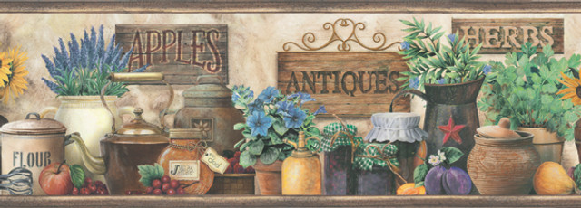 Chesapeake Brittany Black Herbs Antiques Portrait Wallpaper Pure Country Covers about 7.5 square feet 6-in by 15-ft long roll Prepasted 0 - My Fabric Connection - Chesapeake Brittany Black Herbs Antiques Portrait Wallpaper Pure Country Covers about 7.5 square feet 6-in by 15-ft long roll Prepasted 0 - My Fabric Connection -