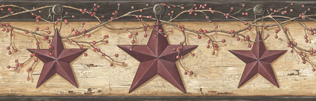 Chesapeake Graham Sand Rustic Star Trail Wallpaper Borders By Chesapeake Covers about 7.5 square feet 6-in by 15-ft long roll Prepasted 0 - My Fabric Connection -