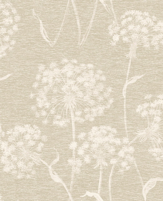 Advantage Carolyn Bone Dandelion Wallpaper Nature Covers about 56.4 square feet 20.5-in by 33-ft long roll Unpasted 12.6 - My Fabric Connection -