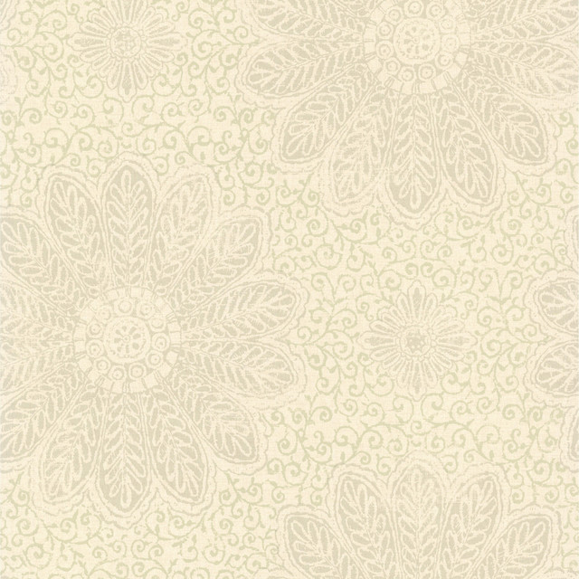 Brewster Oxalis Neutral Floral Scroll Wallpaper Kitchen & Bath Essentials Covers about 56.4 square feet 20.5-in by 33-ft long roll Unpasted 20.9 - My Fabric Connection -