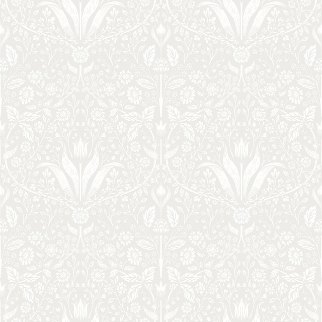 A-Street Prints Mara Light Grey Tulip Ogee Wallpaper Botanica Covers about 57.5 square feet 20.9-in by 33-ft long roll Unpasted 20.9 - My Fabric Connection - A-Street Prints Mara Light Grey Tulip Ogee Wallpaper Botanica Covers about 57.5 square feet 20.9-in by 33-ft long roll Unpasted 20.9 - My Fabric Connection -