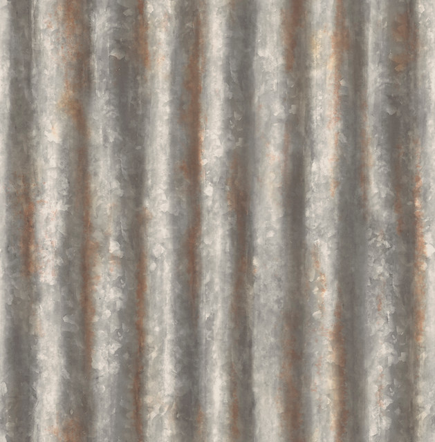 Brewster Alloy Silver Corrugated Metal Wallpaper Techniques & Finishes III Covers about 56.4 square feet 20.5-in by 33-ft long roll Unpasted 20.5 - My Fabric Connection - Brewster Alloy Silver Corrugated Metal Wallpaper Techniques & Finishes III Covers about 56.4 square feet 20.5-in by 33-ft long roll Unpasted 20.5 - My Fabric Connection -