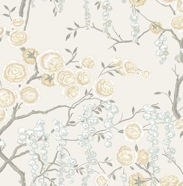A-Street Prints Citrine Peony Tree Wallpaper Signature by Sarah Richardson Covers about 56.4 square feet 20.5-in by 33-ft long roll Unpasted 10.4 - My Fabric Connection - A-Street Prints Citrine Peony Tree Wallpaper Signature by Sarah Richardson Covers about 56.4 square feet 20.5-in by 33-ft long roll Unpasted 10.4 - My Fabric Connection -