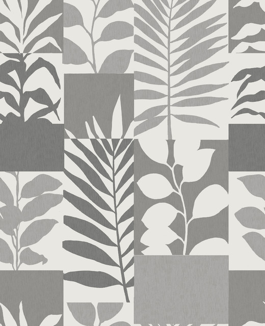 Advantage Goneril Grey Botanical Geometric Wallpaper Shades of Grey Covers about 56.4 square feet 20.5-in by 33-ft long roll Unpasted 12.6 - My Fabric Connection -