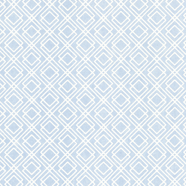 Brewster Lattice Blue Diane Wallpaper Kitchen, Bed, & Bath IV Covers about 56.4 square feet 20.5-in by 33-ft long roll Unpasted 20.9 - My Fabric Connection -