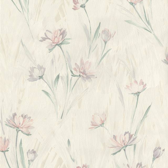 Brewster Quintero Multicolor Carnation Print Wallpaper Kitchen & Bath Essentials Covers about 56.4 square feet 20.5-in by 33-ft long roll Unpasted 20.9 - My Fabric Connection -