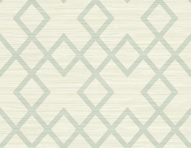 Kenneth James Vana Seafoam Woven Diamond Wallpaper GeoTex Covers about 60.8 square feet 27-in by 27-ft long roll Unpasted 10.4 - My Fabric Connection - Kenneth James Vana Seafoam Woven Diamond Wallpaper GeoTex Covers about 60.8 square feet 27-in by 27-ft long roll Unpasted 10.4 - My Fabric Connection -
