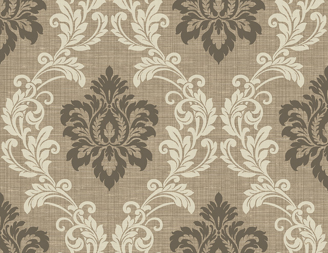 Kenneth James Adela Light Brown Twill Damask Wallpaper GeoTex Covers about 60.8 square feet 27-in by 27-ft long roll Unpasted 20.9 - My Fabric Connection -