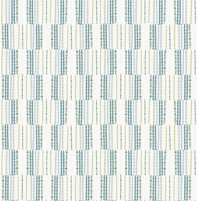 A-Street Prints Burgen Teal Geometric Linen Wallpaper BlueBell Covers about 56.4 square feet 20.5-in by 33-ft long roll Unpasted 10.4 - My Fabric Connection -