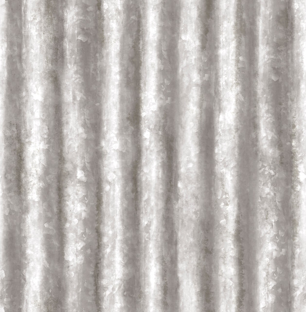 A-Street Prints Kirkland Silver Corrugated Metal Wallpaper Trilogy Covers about 56.4 square feet 20.5-in by 33-ft long roll Unpasted 20.5 - My Fabric Connection - A-Street Prints Kirkland Silver Corrugated Metal Wallpaper Trilogy Covers about 56.4 square feet 20.5-in by 33-ft long roll Unpasted 20.5 - My Fabric Connection -