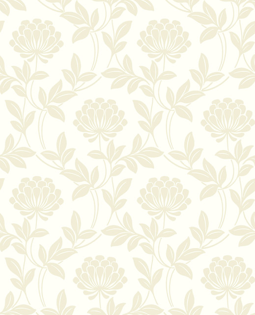 Advantage Ogilvy Bone Floral Wallpaper Traditional Covers about 56.4 square feet 20.5-in by 33-ft long roll Unpasted 25 - My Fabric Connection -