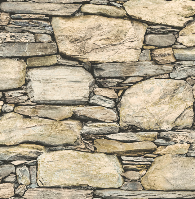 Brewster Cobble Neutral Stone Wall Wallpaper Techniques & Finishes III Covers about 56.4 square feet 20.5-in by 33-ft long roll Unpasted 10.5 - My Fabric Connection - Brewster Cobble Neutral Stone Wall Wallpaper Techniques & Finishes III Covers about 56.4 square feet 20.5-in by 33-ft long roll Unpasted 10.5 - My Fabric Connection -