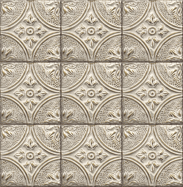 Brewster Brasserie White Tin Ceiling Tile Wallpaper Techniques & Finishes III Covers about 56.4 square feet 20.5-in by 33-ft long roll Unpasted 20.9 - My Fabric Connection -