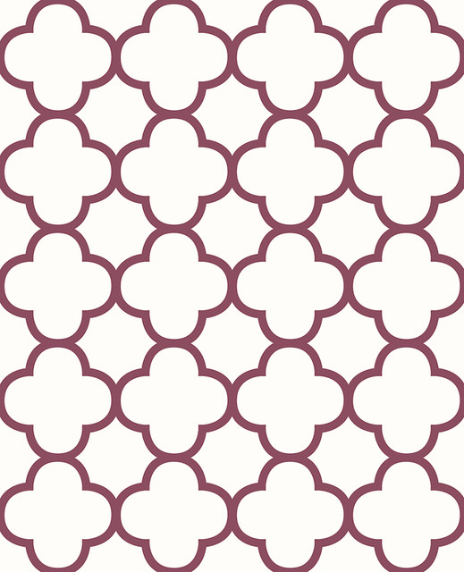 A-Street Prints Origin Burgundy Quatrefoil Wallpaper Symetrie Covers about 56.4 square feet 20.5-in by 33-ft long roll Unpasted 5.1 - My Fabric Connection -